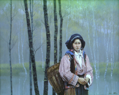 白桦林中的藏女